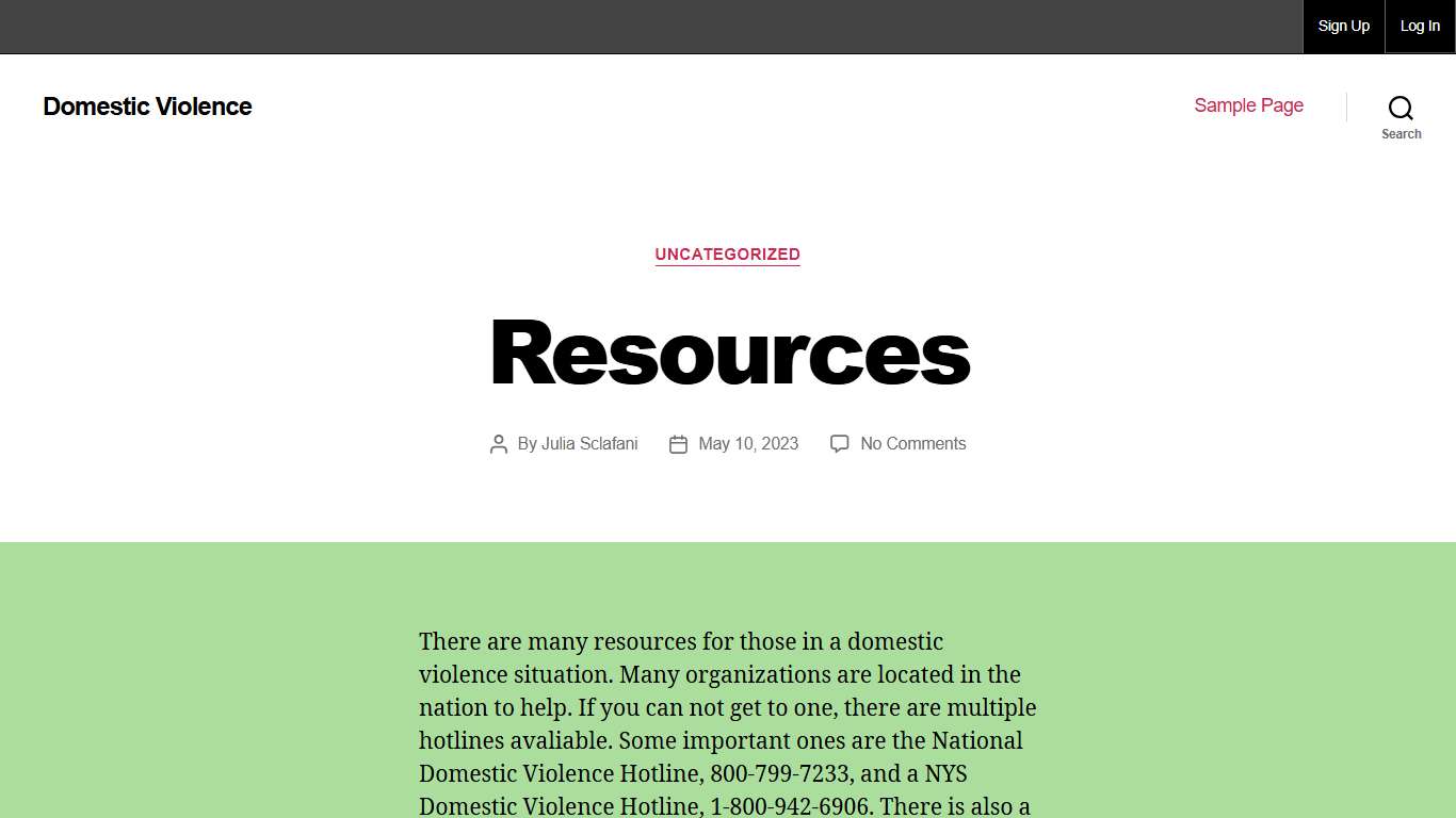 Resources – Domestic Violence