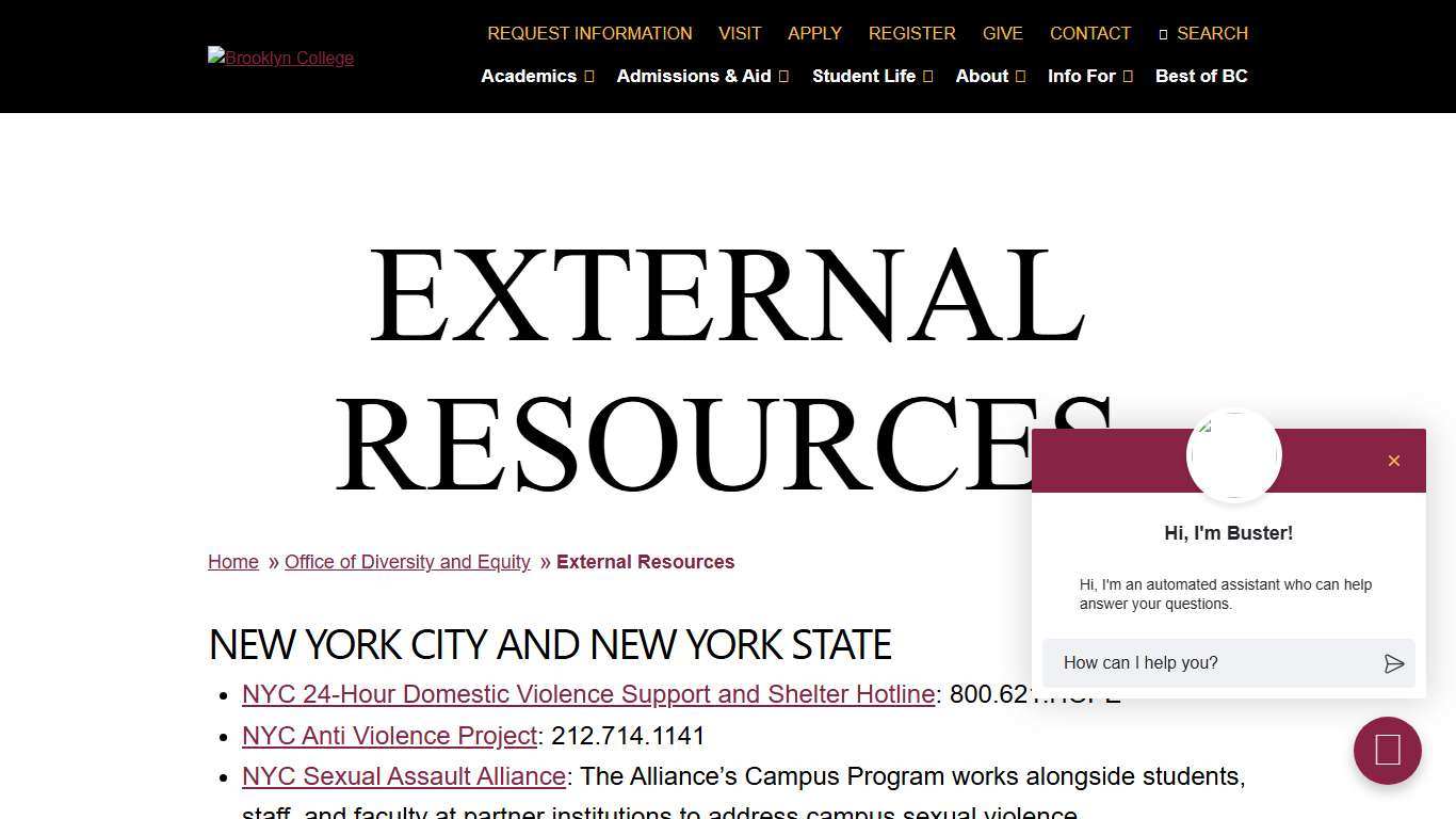 External Resources Brooklyn College